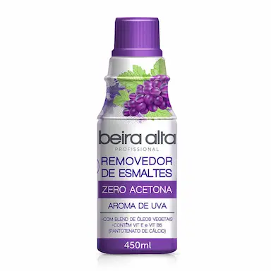 Removedor de Esmalte Beira Alta Zero Acetona Aroma Uva com 450ml