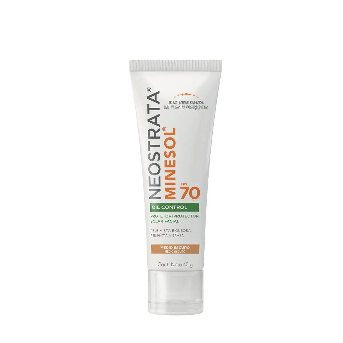 Protetor Solar NeoStrata Minesol FPS 70 Oil Control Facial com Cor Médio Escuro com 40g