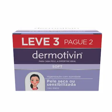 Kit Sabonete Facial em Barra Dermotivin Soft com 3 unidades