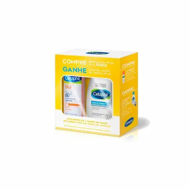 Kit Cetaphil Protetor Solar Sun FPS 60 com Cor com 50ml + Loção de Limpeza com 120ml