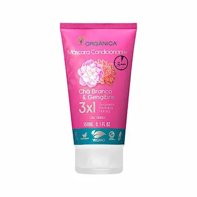 Máscara Condicionante Vegana Orgânica Chá Branco & Gengibre com 150ml