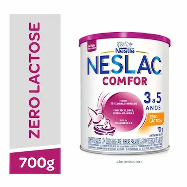 Composto Lácteo Neslac Comfor Zero Lactose Nestlé de 3 a 5 Anos 700g