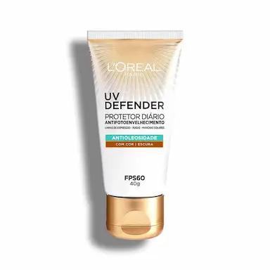 Protetor Solar Facial L'Oréal UV Defender Antioleosidade Cor Escura FPS60 com 40g
