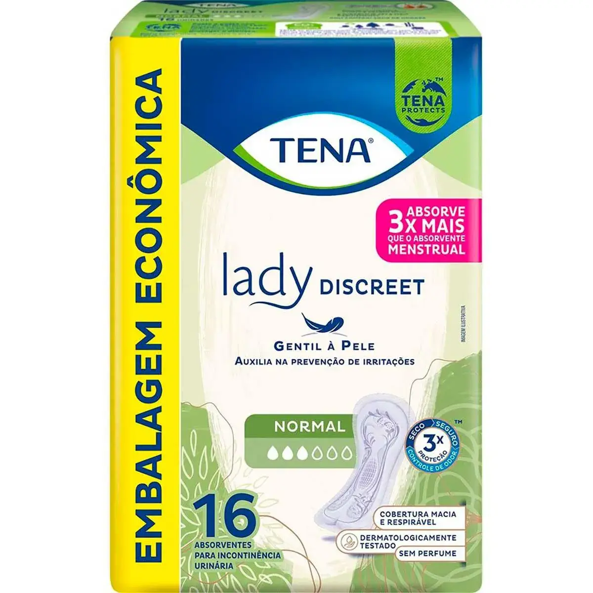 Absorvente Incontinência Urinária Tena Lady Discreet Normal 16 unidades