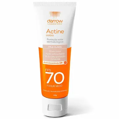Protetor Solar Facial Darrow Actine Colors Pele Clara FPS 70 com 40g