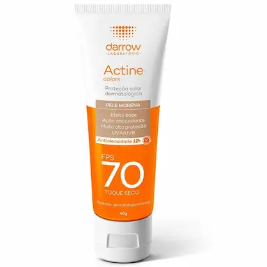 Protetor Solar Facial Actine Colors Pele Morena FPS 70 com 40g