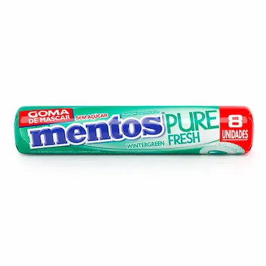 Mentos Pure Fresh Chiclete Sem Açúcar Sabor Wintergreen com 8 unidades