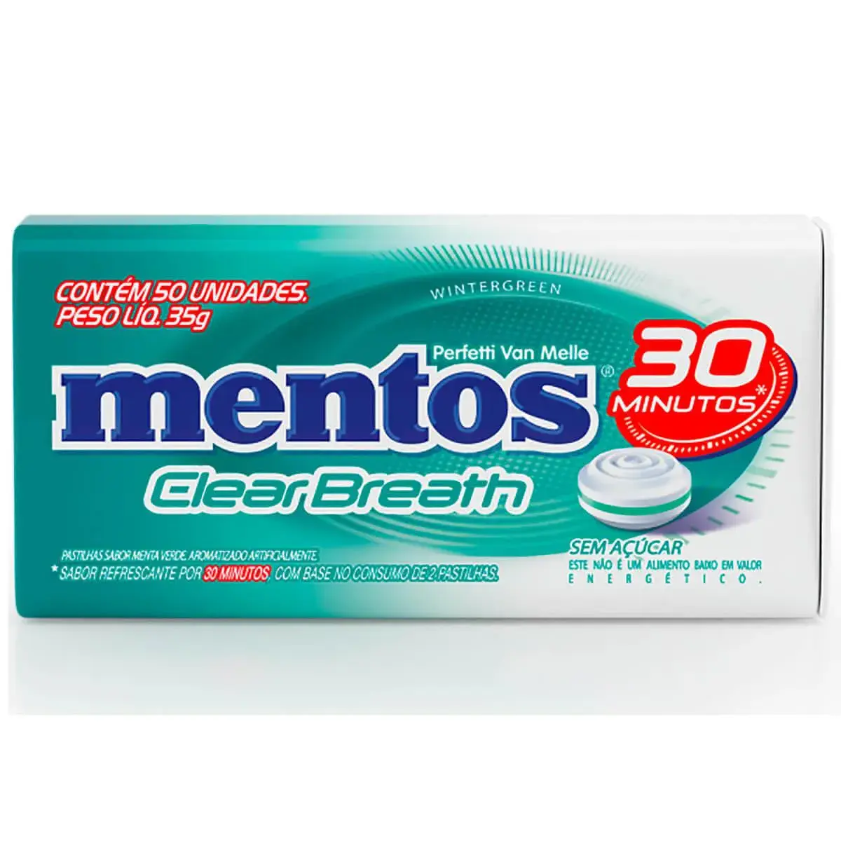 Pastilha Mentos Clear Breath Wintergreen com 35g