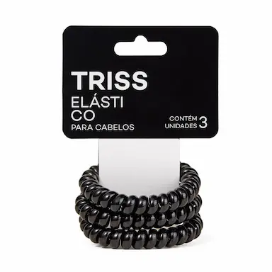 Elástico em Mola para Cabelo Triss/Needs Cor Preta Tamanho M com 3 Unidades