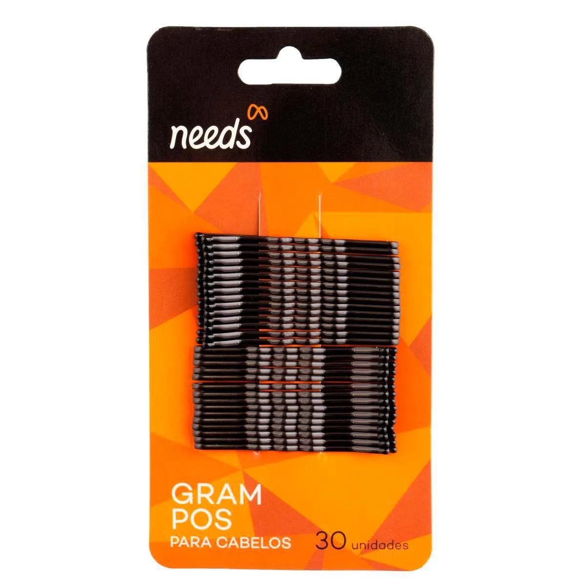 Conjunto de Grampo para Cabelo Triss/Needs em Metal Preto com 30 unidades
