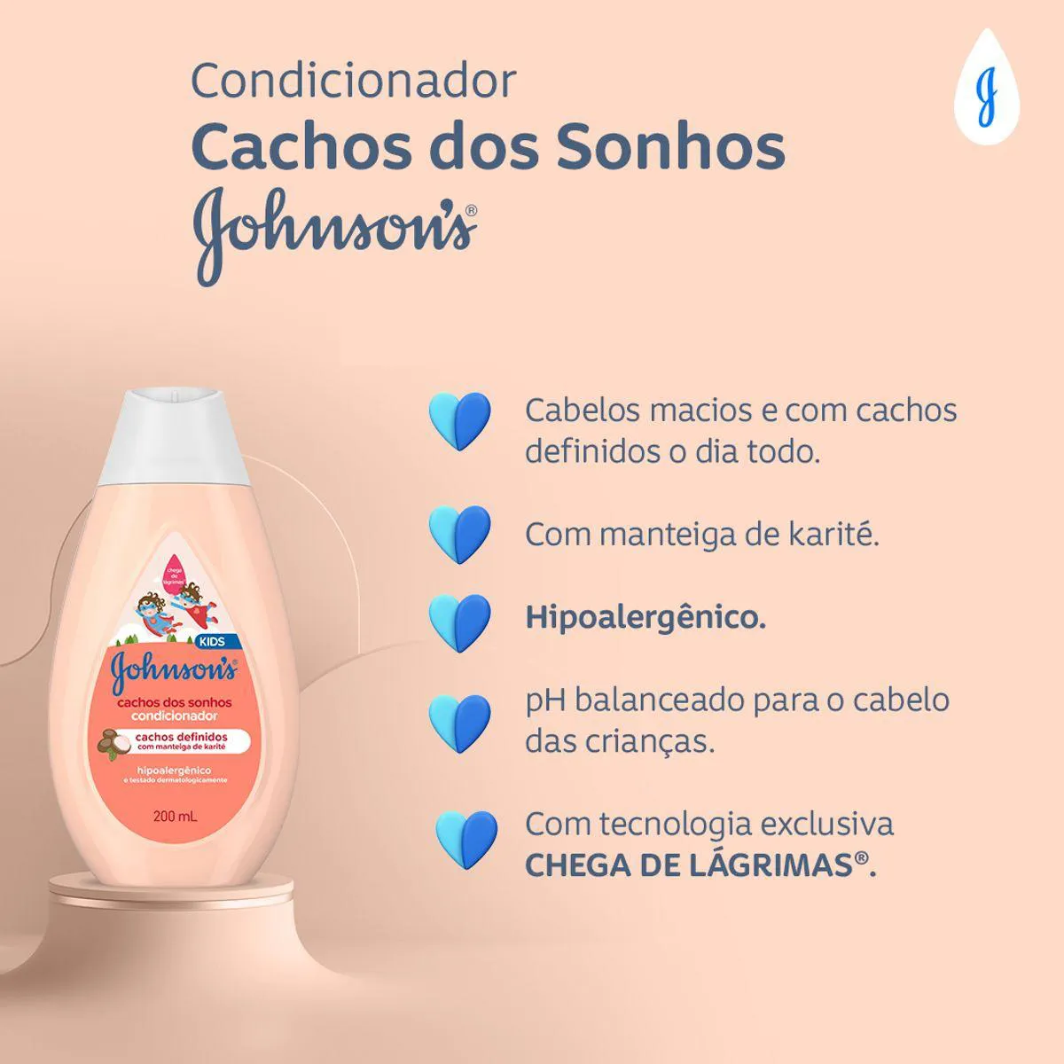 Condicionador Johnson's Baby Cachos dos Sonhos com 200ml
