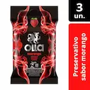 Camisinha Olla Sabor Morango com 3 unidades