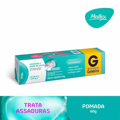 Nistatina 100.000UI/g + Óxido de Zinco 200mg/g Medley Pomada com 60g