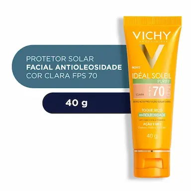 Protetor Solar Facial Idéal Soleil Purify Cor Clara FPS70 com 40g