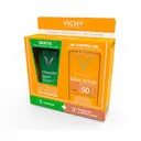 Kit Protetor Solar Facial Idéal Soleil Cor Média FPS 50 com 40g + Gel de Limpeza Normaderm com 60g