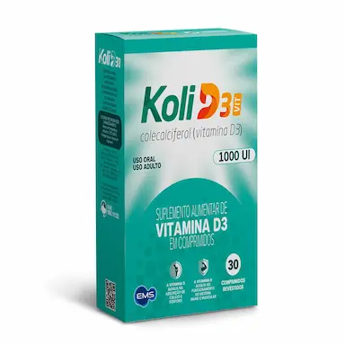 Suplemento de Vitamina D3 Koli D3 Vit 1.000UI com 30 comprimidos