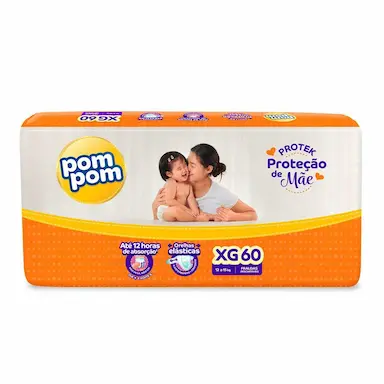 Fralda Pom Pom Protek Proteção de Mãe XG - 60 Unidades