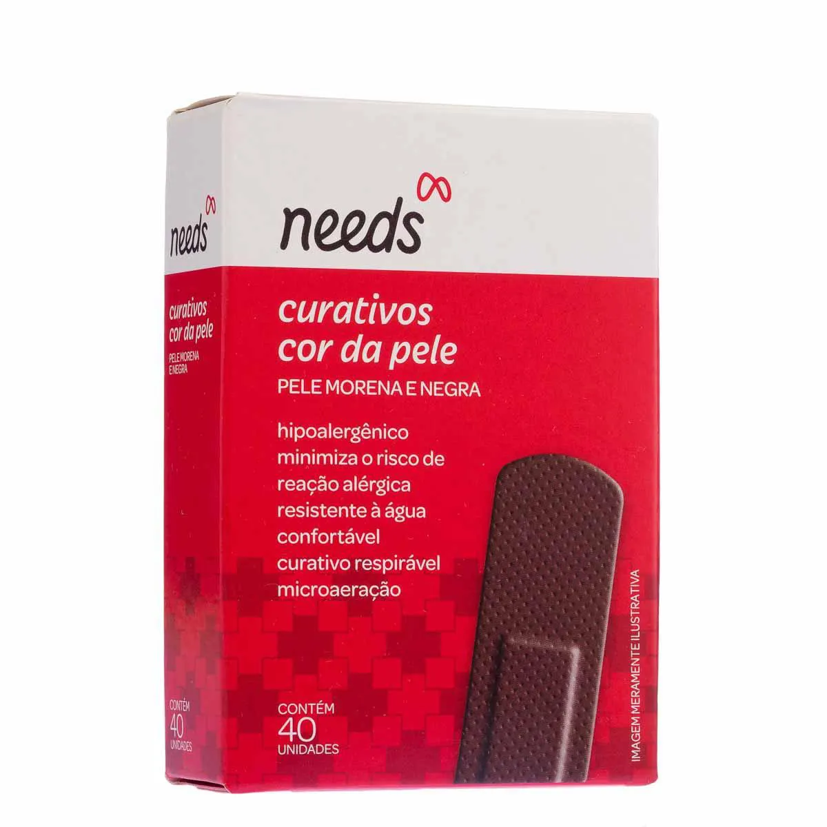 Curativo Cor da Pele Needs Pele Morena e Negra com 40 Unidades
