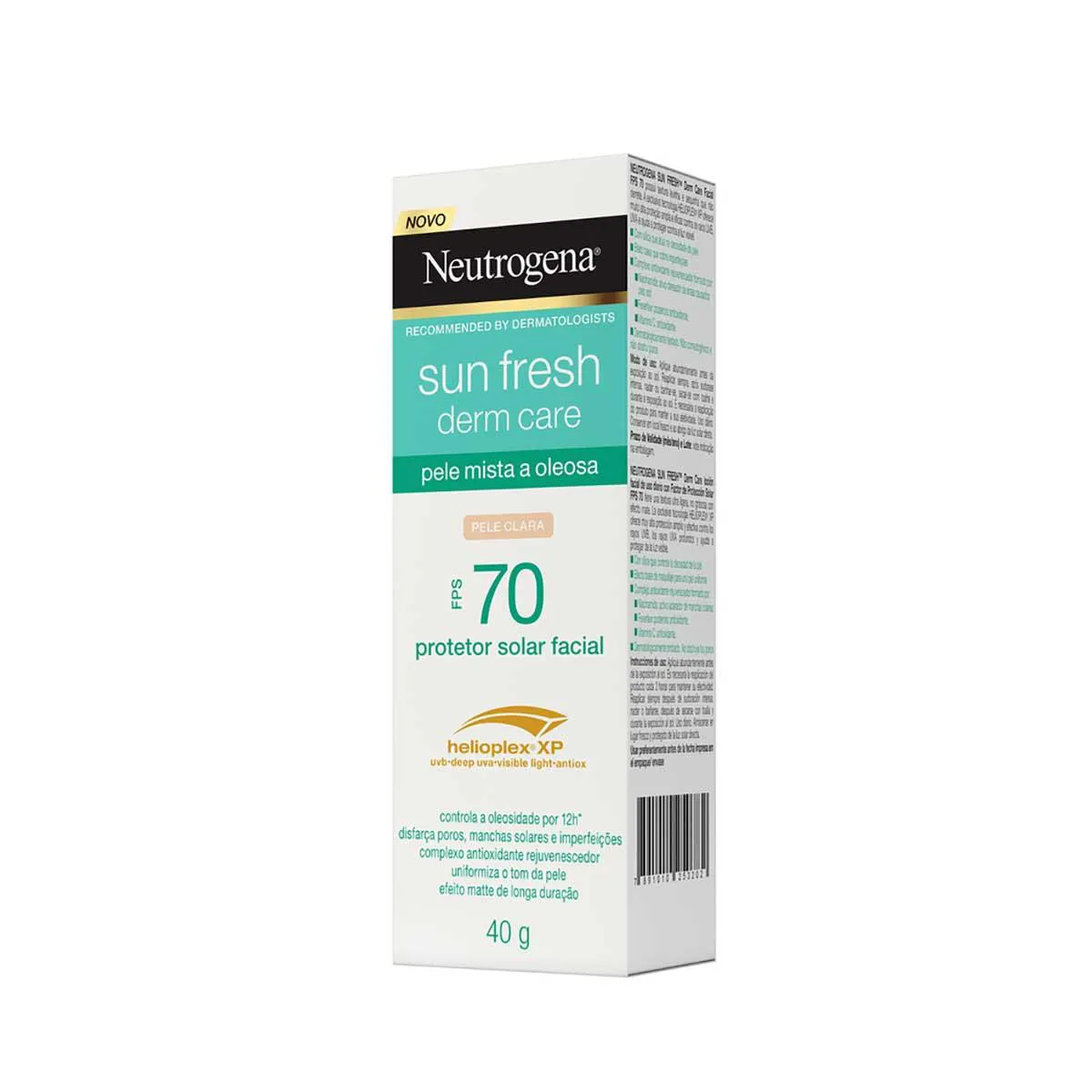 Protetor Solar Facial Neutrogena Sun Fresh Derm Care Pele Clara FPS70 com 40g