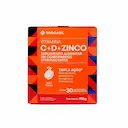 Drogasil Vitamina C 1g + Vitamina D 400UI + Zinco 10mg com 30 Comprimidos