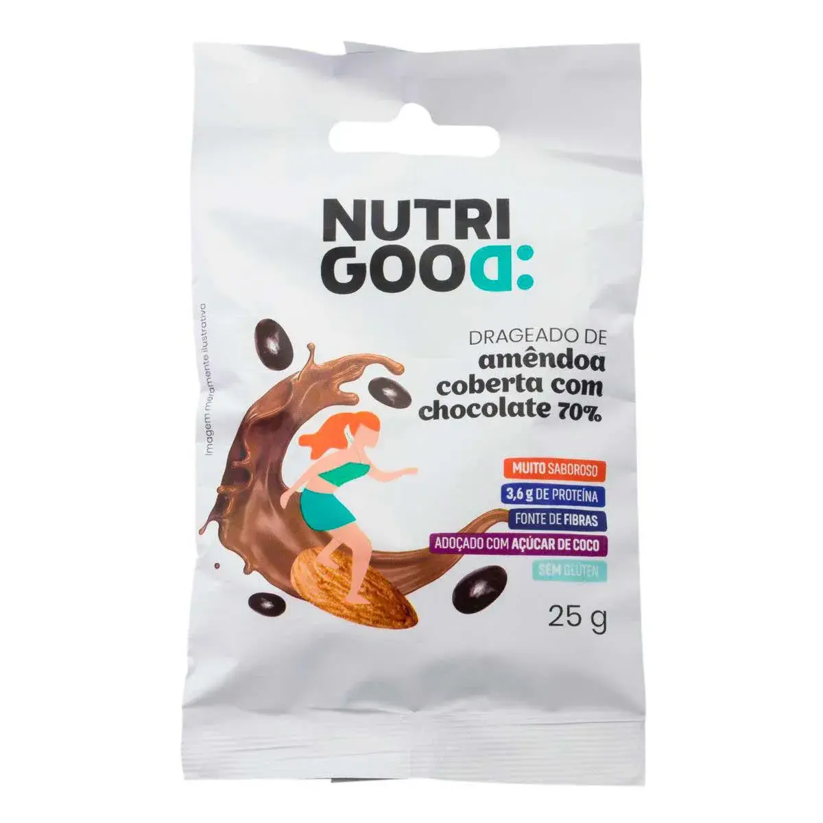 Drageado Nutrigood de Amêndoa Coberta com Chocolate com 25g
