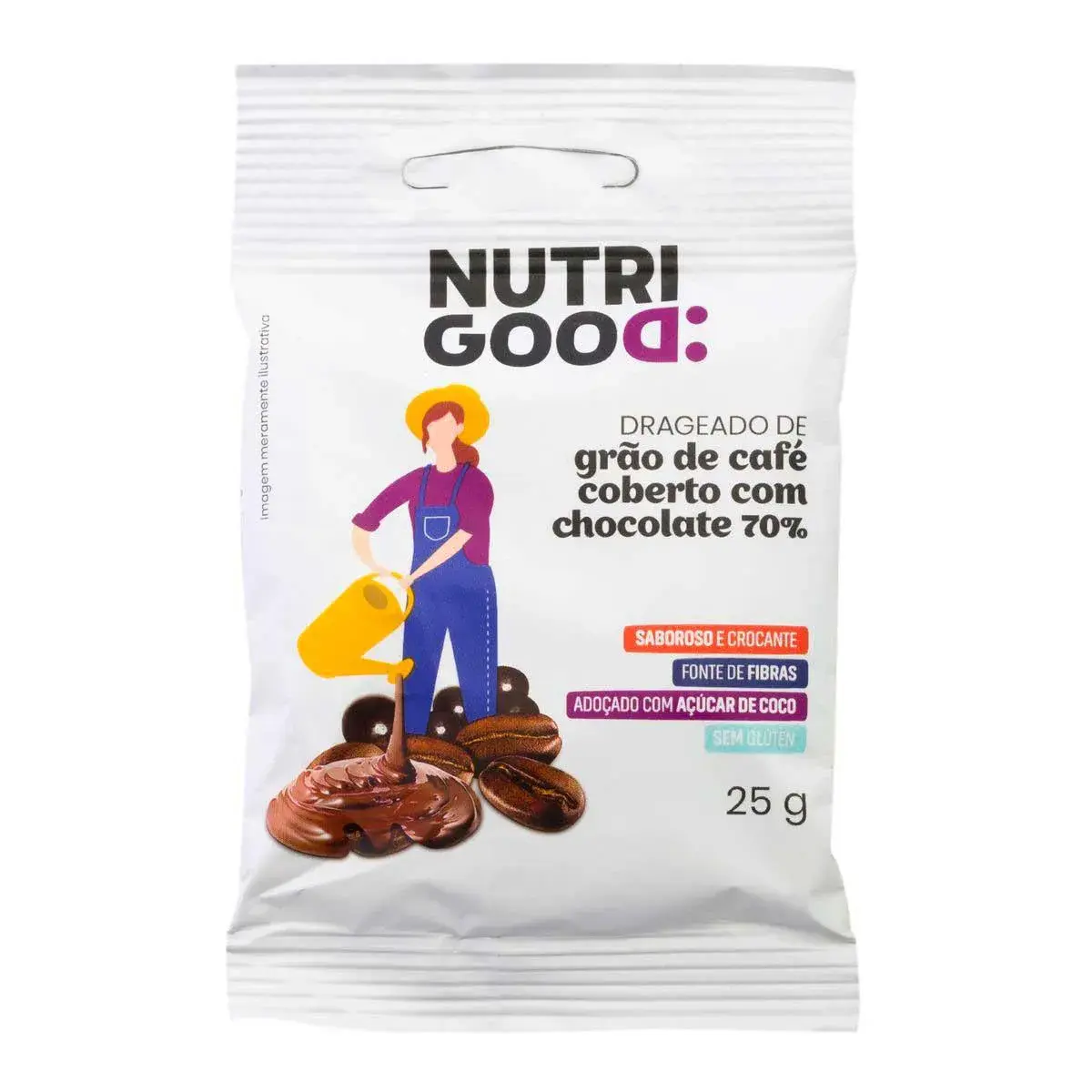 Drageado Nutrigood Grão de Café Coberto com Chocolate com 25g