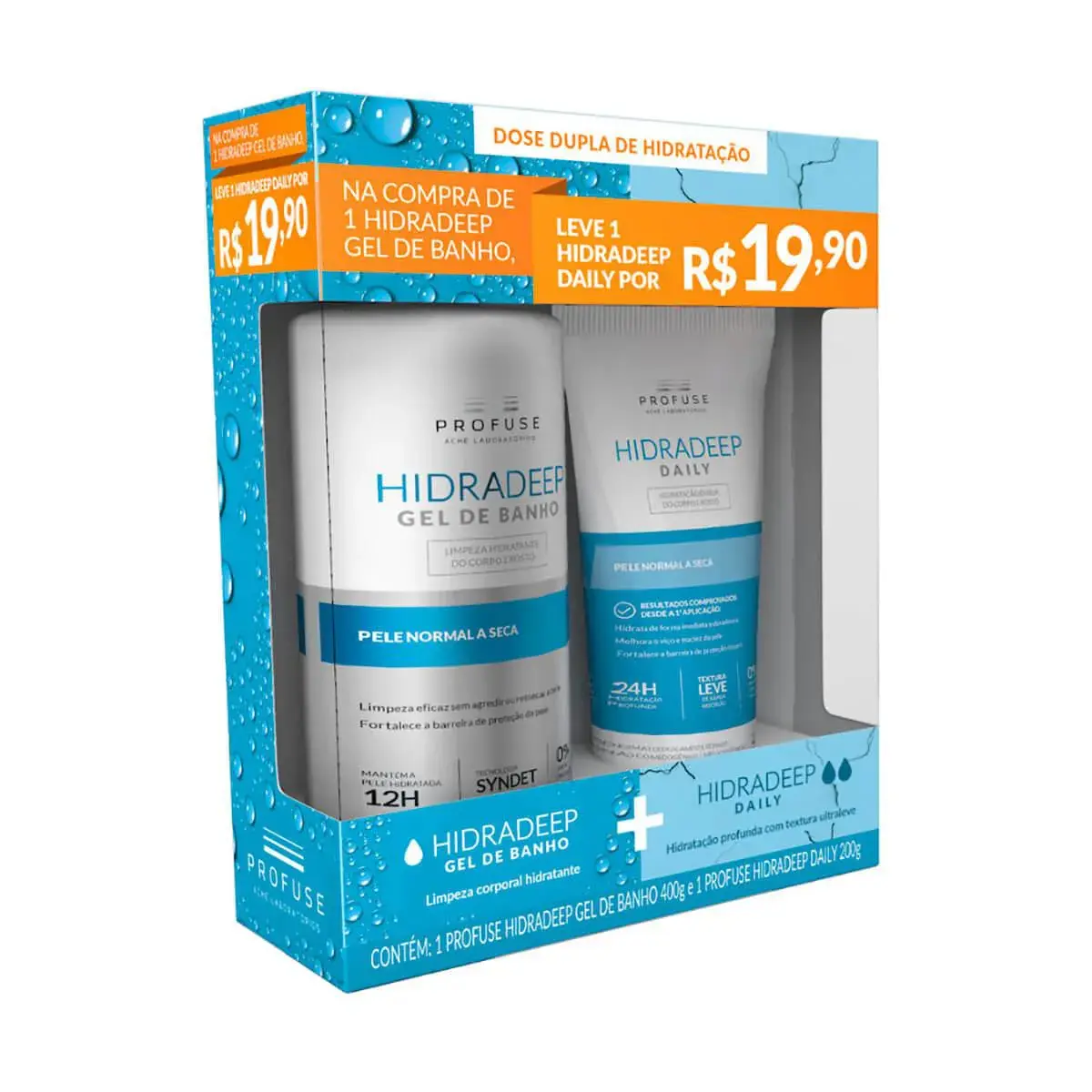 Kit Profuse Hidradeep Gel de Banho com 400g + Creme Hidratante Corporal Hidradeep Daily 200g