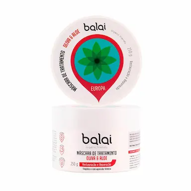 Máscara de Tratamento Balai Europa Restauração e Reparação Oliva & Aloe Vegano com 250g