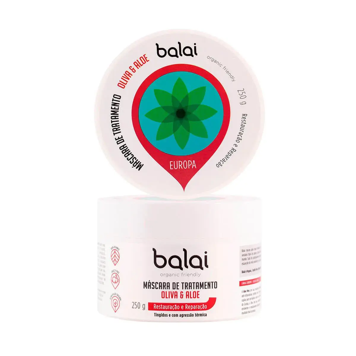 Máscara de Tratamento Balai Europa Restauração e Reparação Oliva & Aloe Vegano com 250g