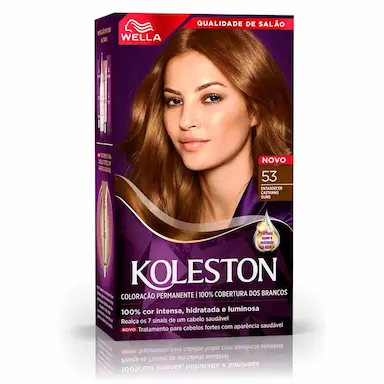 Tintura Creme Koleston Noites Iluminadas 53 Entardecer Castanho Ouro com 1 Unidade