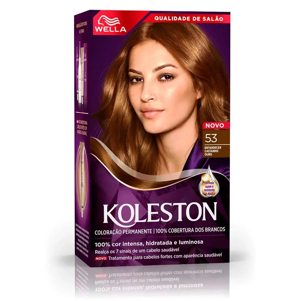 Tintura Creme Koleston Noites Iluminadas 53 Entardecer Castanho Ouro com 1 Unidade