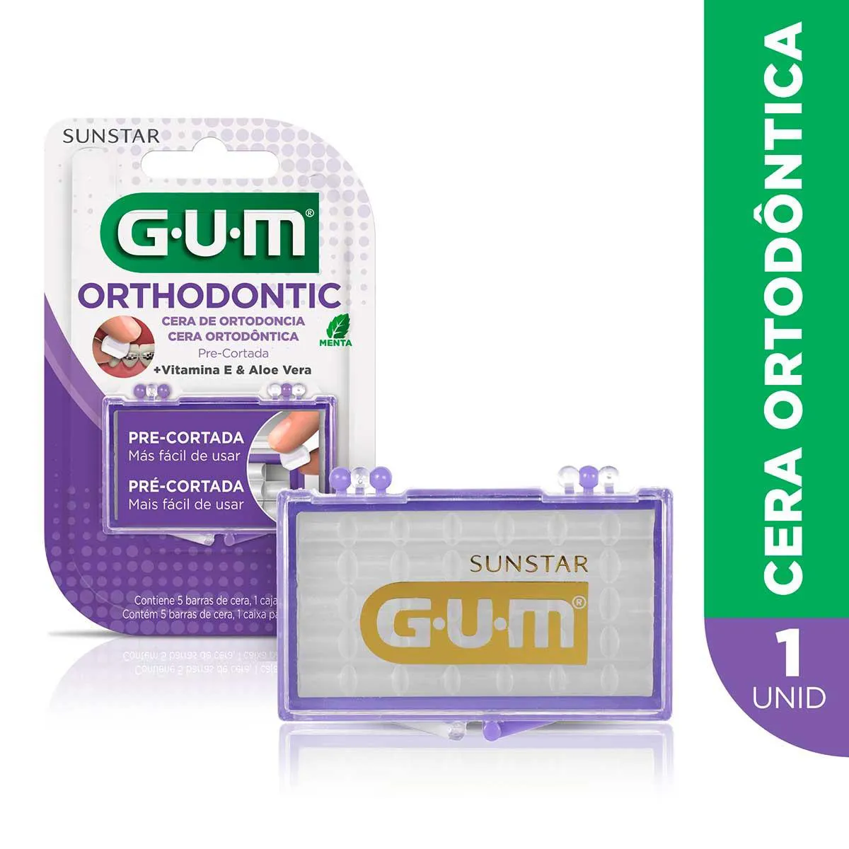 Cera Ortodôntica GUM Orthodontic Menta com 5 Barras