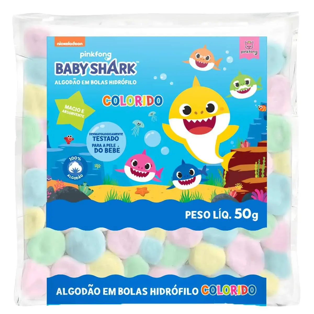 Algodão em Bolas Coloridas Cremer Baby Shark com 50g