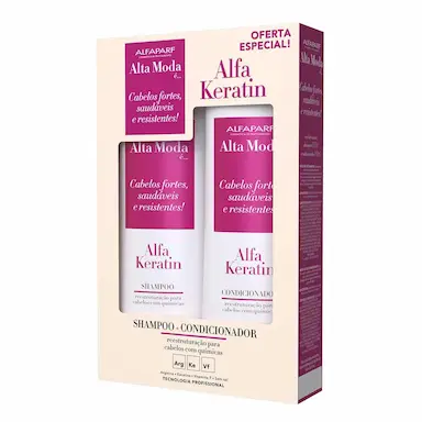 Kit Shampoo + Condicionador Alta Moda Alfa Keratin com 300ml cada