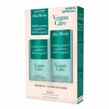 Kit Shampoo + Condicionador Alta Moda Vegan Care com 300ml cada
