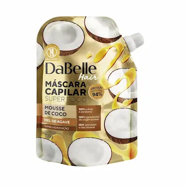 Máscara Capilar Dabelle Super Food Mousse de Coco e Mel de Agave com 100g