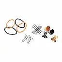 Kit SOS para Cabelos Lanossi Cores Mistas com 4 elásticos de cabelo + 8 elásticos de silicone + 4 presilhas + 8 grampos