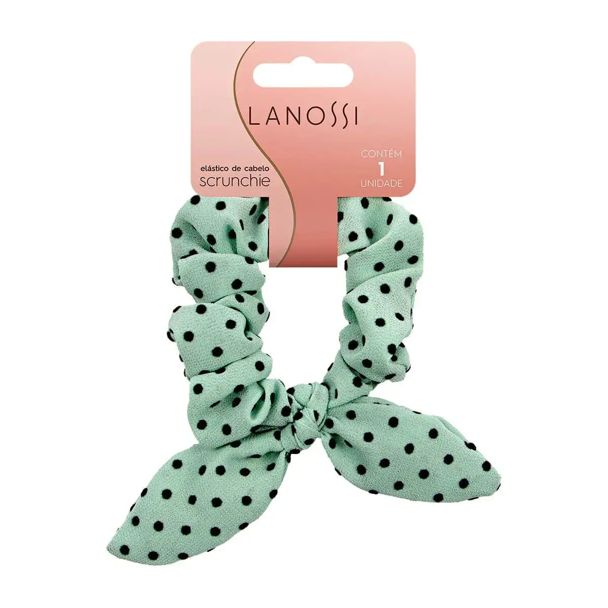 Elástico de Cabelo Lanossi Scrunchie Mint Green com 1 unidade