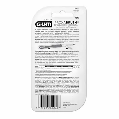 Escova de Dente Interdental G.U.M Proxabrush 0.6mm com 6 unidades