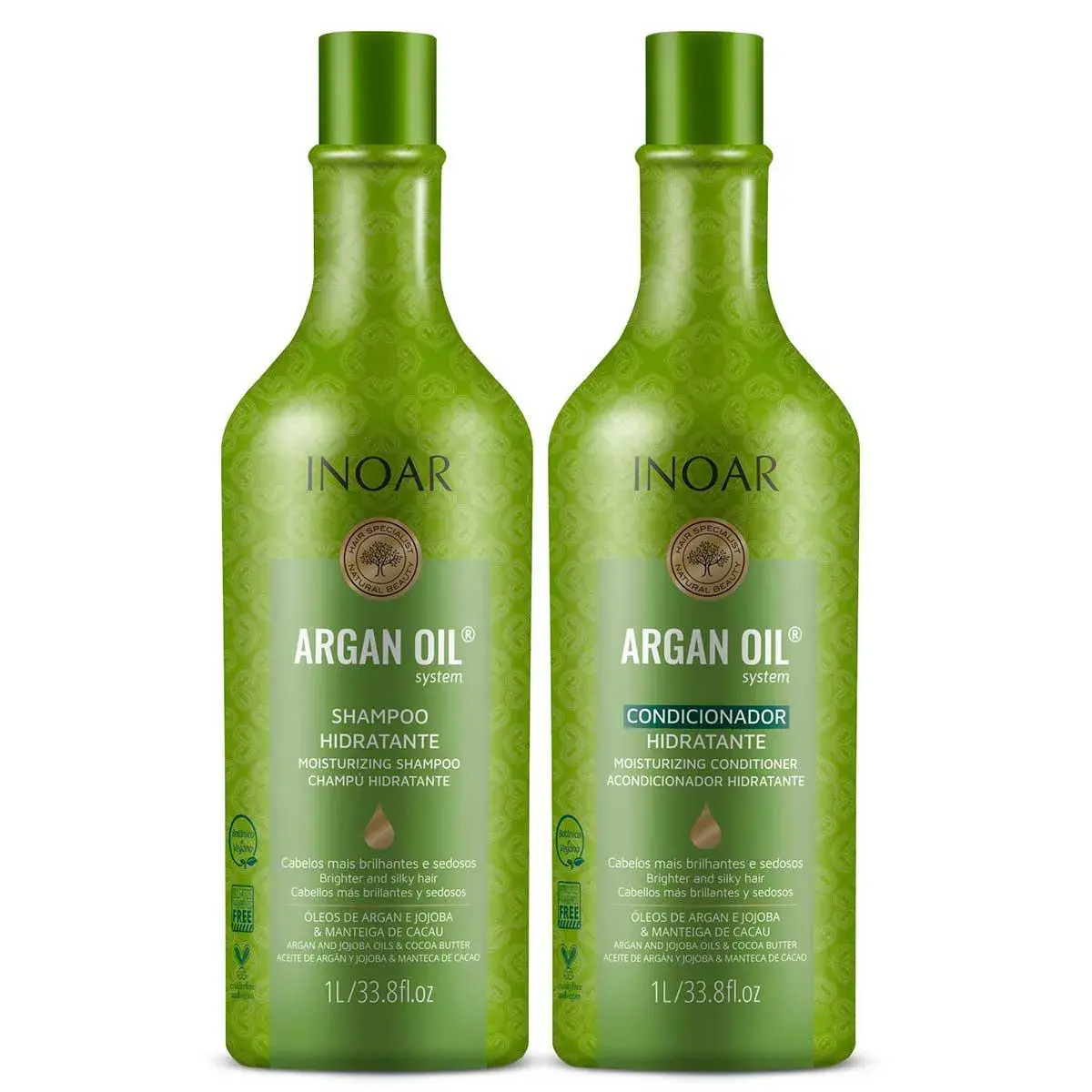 Kit Inoar Argan Oil Shampoo com 1L + Condicionador com 1L