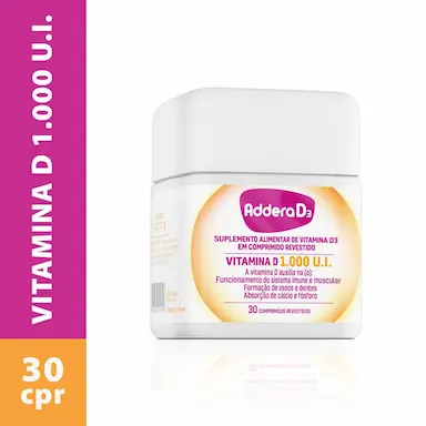 Vitamina D Addera D3 1.000UI com 30 Comprimidos