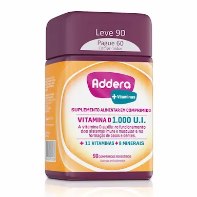 Vitamina D Addera +Vitaminas 1.000UI com 90 Comprimidos