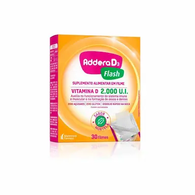 Vitamina D Addera D3 Flash 2.000UI Hortelã com 30 Sachês