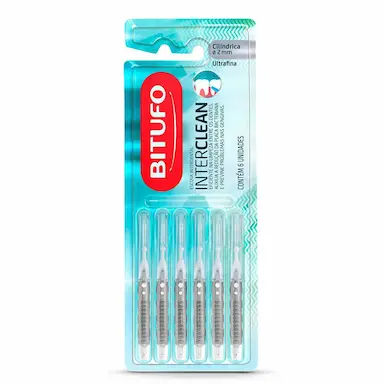 Escova de Dente Interdental Bitufo Interclean Ultrafina Cilíndrica com 6 unidades
