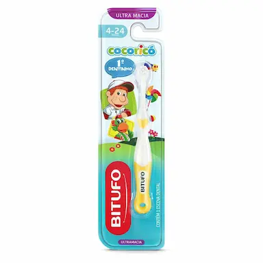 Escova de Dente Bitufo Cocoricó 1º Dentinho Ultramacia com 1 unidade