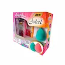 Kit Aparelho de Depilar Bic Soleil com 4 unidades + Esponja de Maquiagem