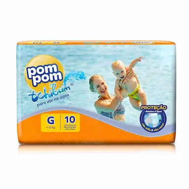 Fralda Pom Pom Praia e Piscina Tchibum G - 10 Unidades