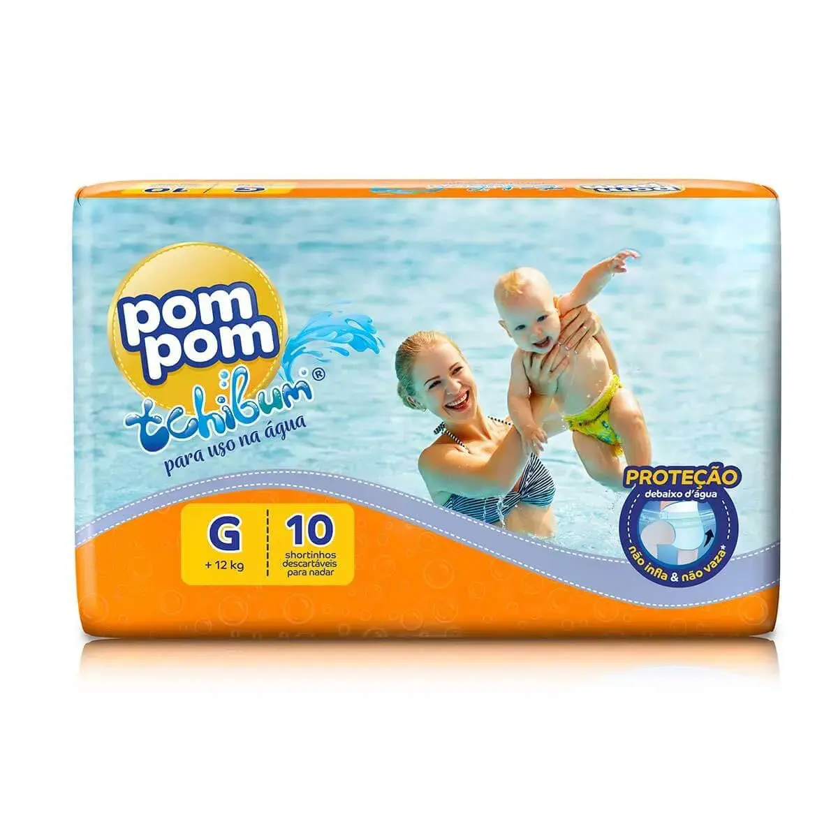 Fralda Pom Pom Praia e Piscina Tchibum G - 10 Unidades