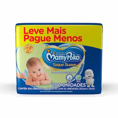 Toalha Umedecida Mamypoko com 200 Unidades