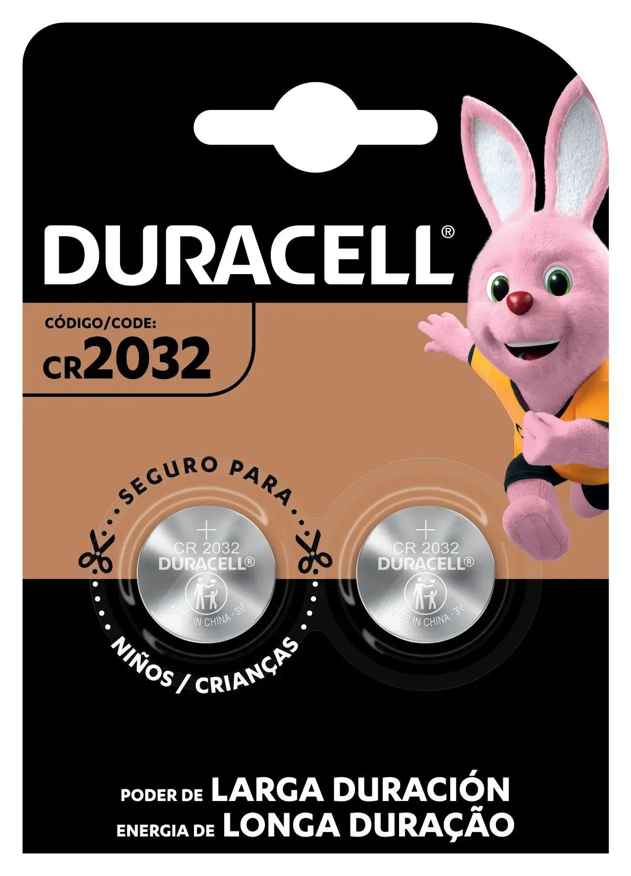 Pilha de Lítio Duracell Tipo Moeda Bateria CR 2032 com 2 unidades